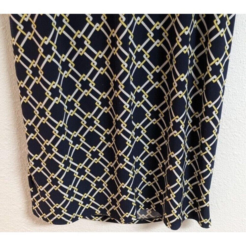 Women's LAUREN Ralph Lauren Surplice Faux Wrap Geometric Sleeveless Dress Size 4 - Picture 9 of 13